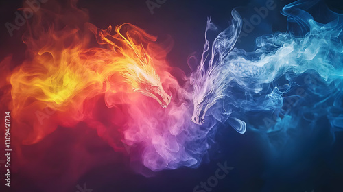 Wallpaper Mural Abstract Colorful Energy Stream Swirling Against Dark Background Torontodigital.ca