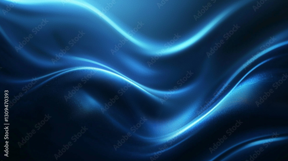 Obraz premium Abstract blue wave background digital design texture illustration dark silk curve waves shiny light