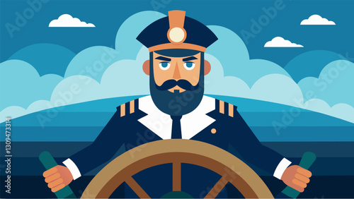 With the Stoic captain at the helm the ship of life braves the unknown driven by a steadfast determination to reach its destination.. Vector illustration