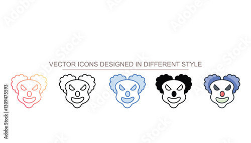 Clown Smile icon design with white background stock illustration
