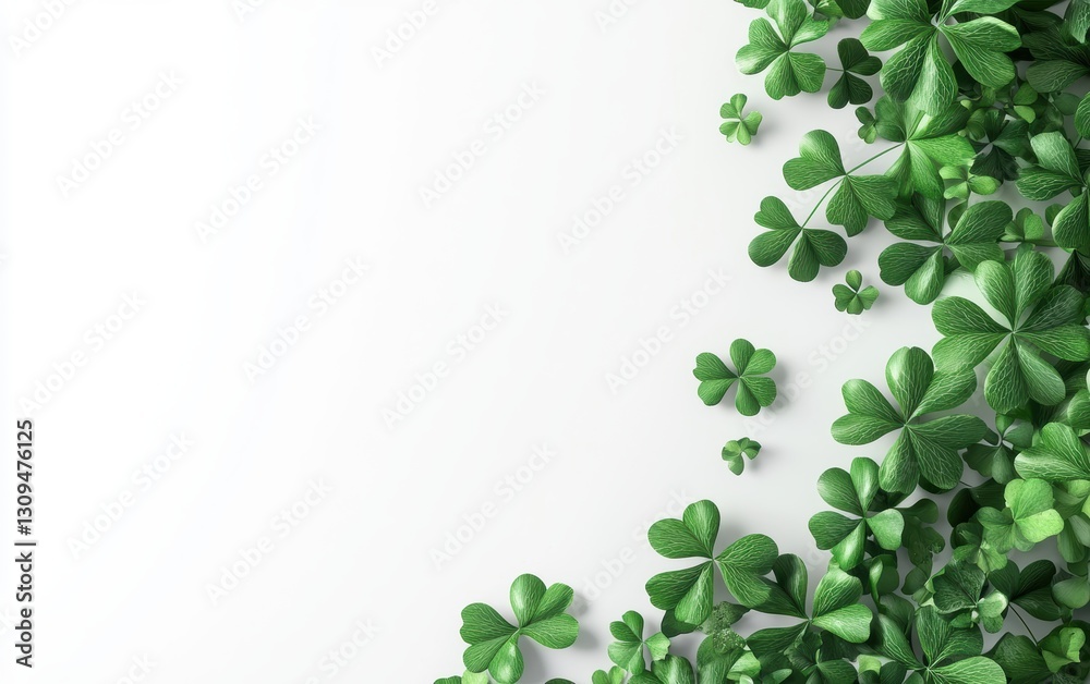 Saint Patrick Day 3d background minimalistic mockup with space for text, crisp clean white background Saint Patrick Day 3d background minimalistic mockup with space for text, crisp clean white background