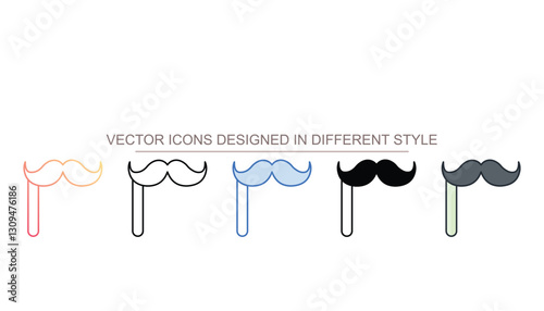 Funny Props icon design with white background stock illustration
