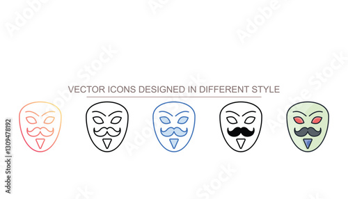 Prank Mask icon design with white background stock illustration