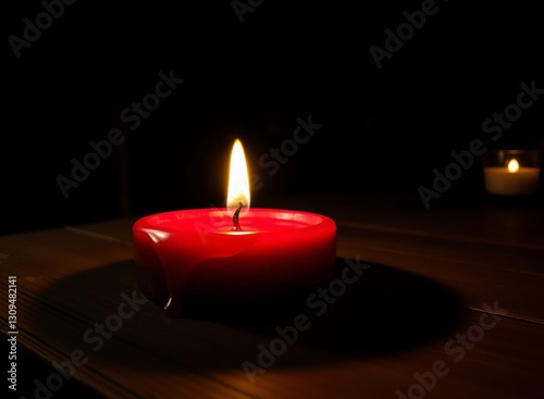 Candlelit Vigil on Table photo