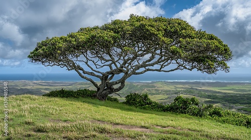 Wallpaper Mural Coastal landscape, lone tree on hilltop Torontodigital.ca