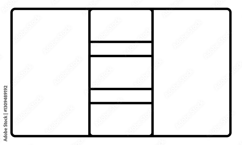 Black grid layout lines collage with several square and rectangular panels for storyboard template, frame work design, layout, or artists to plan and visualize their work. Black grid layout lines collage with several square and rectangular panels for storyboard template, frame work design, layout, or artists to plan and visualize their work.