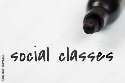 social classes inscription on paper meaning background