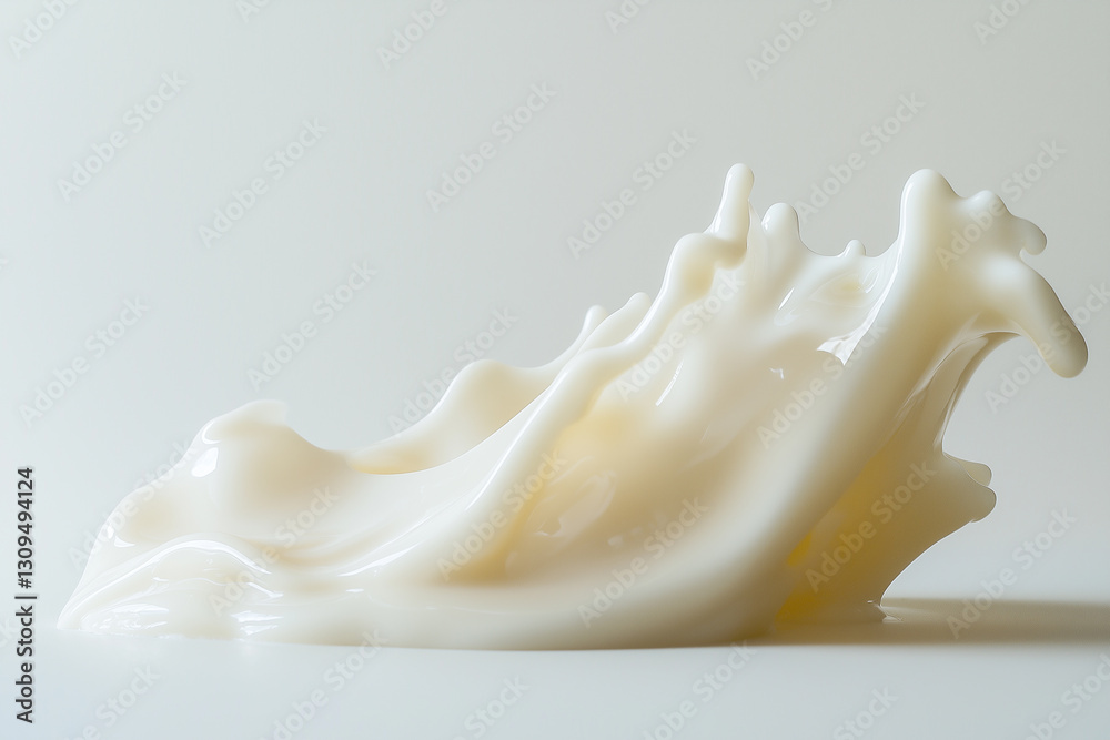Fototapeta premium Elegant Cream Splash on White Background