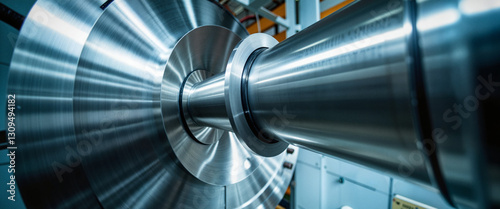 Spinning rotor of giant hydroelectric generator in power plant, efficiency