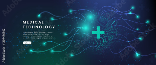 Healthcare technology and medical innovation digital technology background. Medical, science and technology concepts. Abstract futuristic design. Vector illustration.