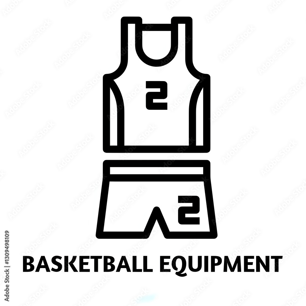 Basketball equipment editable stroke outline icon isolated on white background flat vector illustration, Pixel perfect Basketball equipment editable stroke outline icon isolated on white background flat vector illustration, Pixel perfect