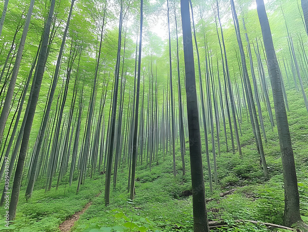 Fototapeta premium Lush Green Forest Illustration