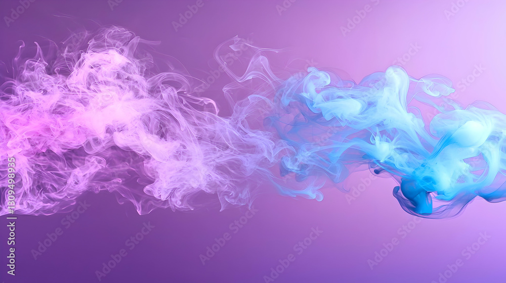 Fototapeta premium Abstract Fluid Ink Smoke Design In Purple And Blue Colors