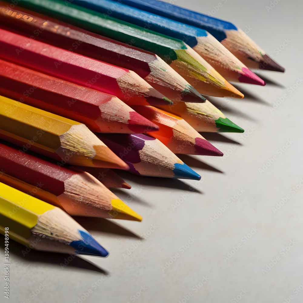 Fototapeta premium colored pencils on white background