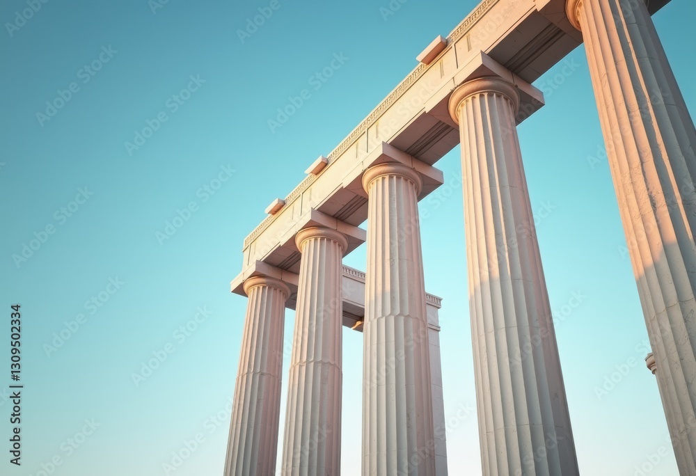 stately columns framed cloudless blue sky majestic cloud free atmosphere, architecture, structure, design, symmetry, elegance, daylight, height, beauty stately columns framed cloudless blue sky majestic cloud free atmosphere, architecture, structure, design, symmetry, elegance, daylight, height, beauty