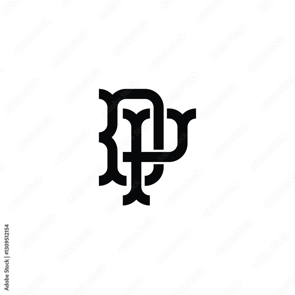Obraz premium DP monogram logo design letter text name symbol monochrome logotype alphabet character simple logo