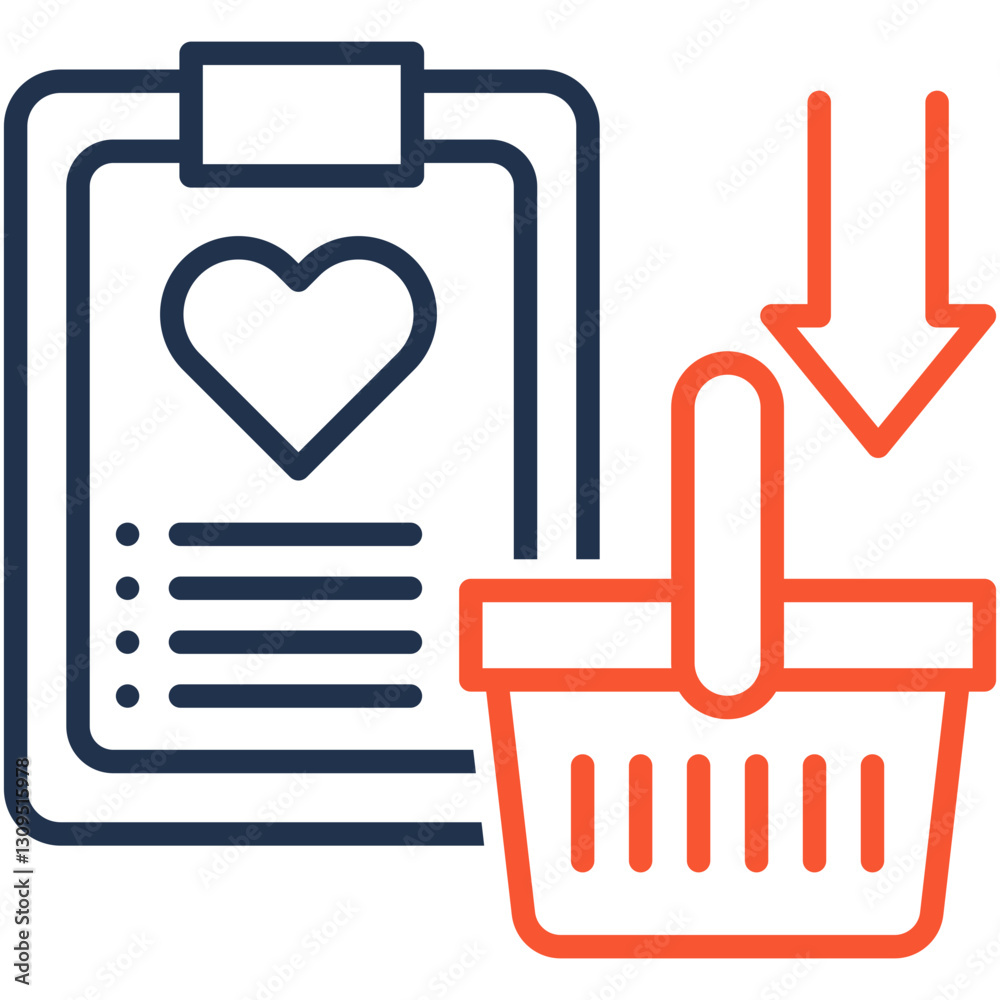Obraz premium Wishlist Add icon