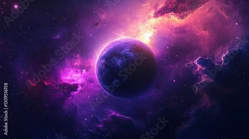 Abstract planets and space background
