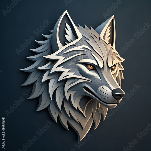 Wolf head, 3d logo, concept, art, ai generative