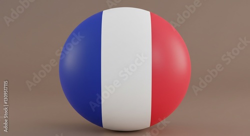 Free Download French Flag Sphere Soft Lighting Minimalist Design. AI Generated - GFXLoad