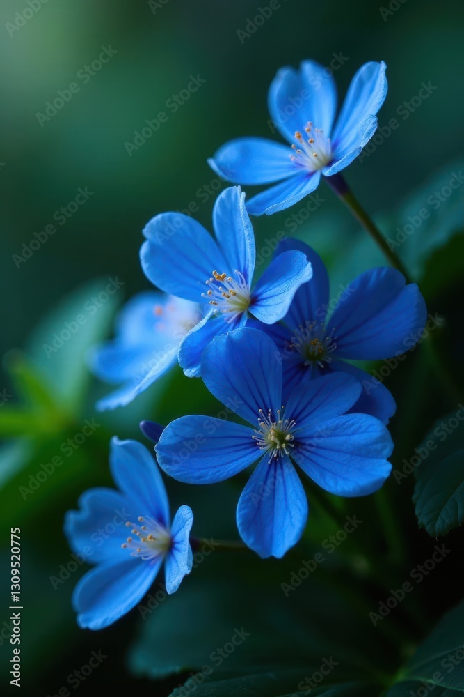 Velvet blue blossoms, lush greenery, dramatic lighting, beauty, luxury, texture Velvet blue blossoms, lush greenery, dramatic lighting, beauty, luxury, texture