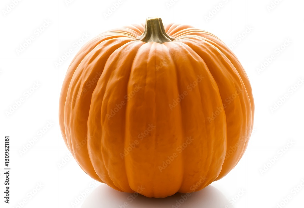 Obraz premium Isolated Orange Pumpkin on White Background for Fall and Halloween
