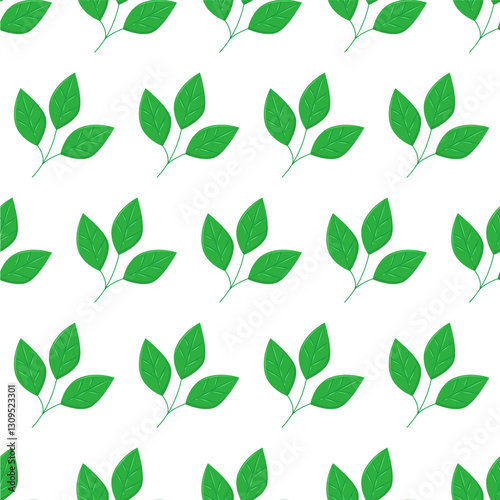 Green leavse pattern. For poster, card, banner, discount, special offer, cover, menu, advertising. Vector illustration EPS10 
