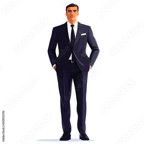Professional Businessman in Suit Isolated on White Background