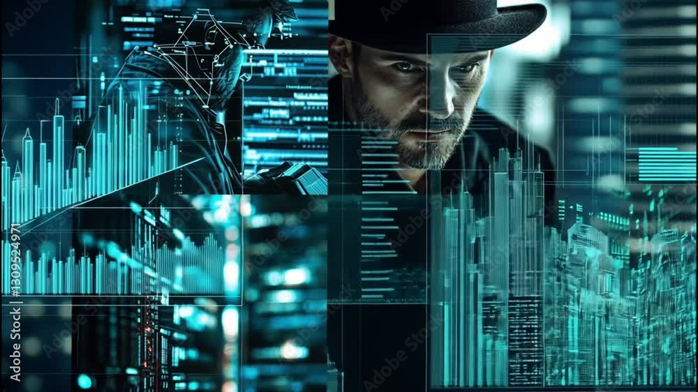 Fintech Hacker with Data Visualization Cybersecurity Threat ...