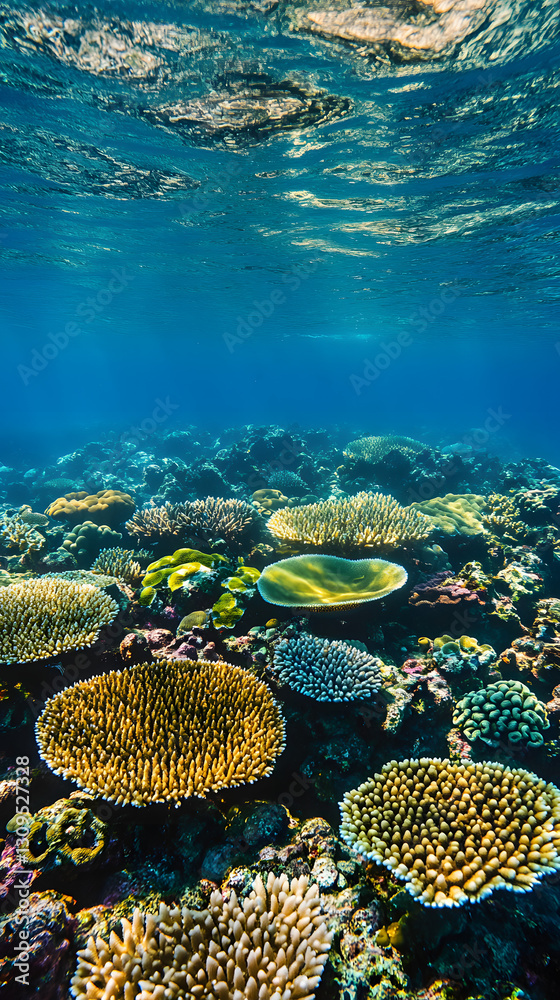 A panoramic view of the Great Barrier Reef, showing its rich and diverse coral formations
A panoramic view of the Great Barrier Reef, showing its rich and diverse coral formations