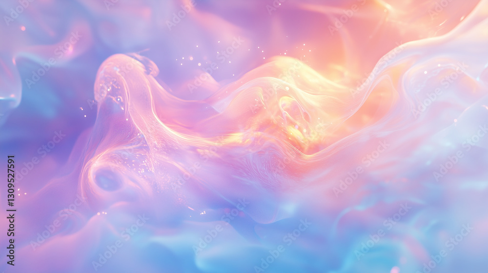 Fototapeta premium Floating pastel swirls of vapor dance softly in a tranquil atmosphere during a serene moment