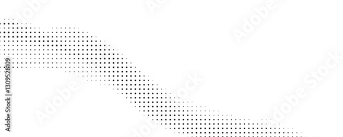 Dot halftone background. Abstract gradient black dots background. Halftone effect. Dot seamless horizontal geometric pattern. Stock vector