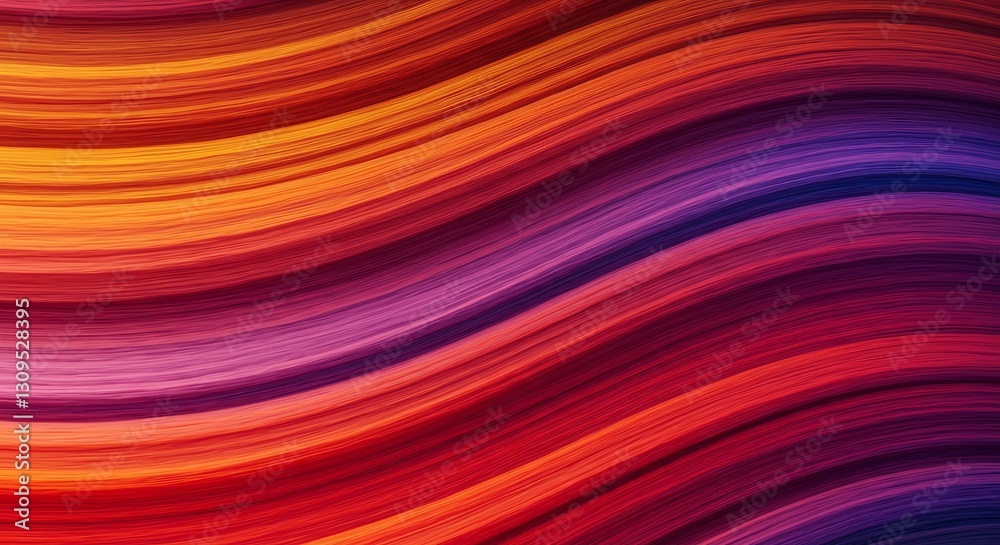 Obraz premium Vibrant Warm Hues Flowing Abstract Waves. AI Generated