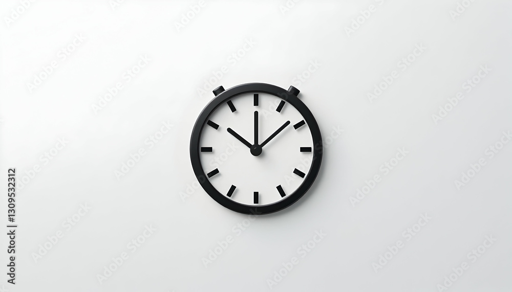Clock on White Background Showing Time Management and Deadline Concept Clock on White Background Showing Time Management and Deadline Concept