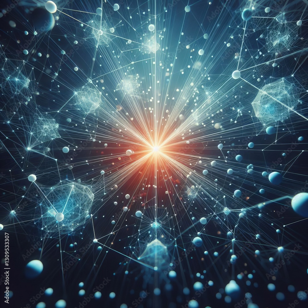 Decentralized Network: Abstract 3D Web3 Technology Illustration
