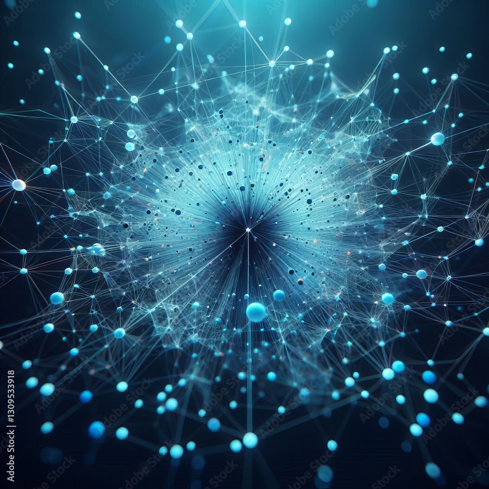 Decentralized Network: Abstract 3D Web3 Technology Illustration
