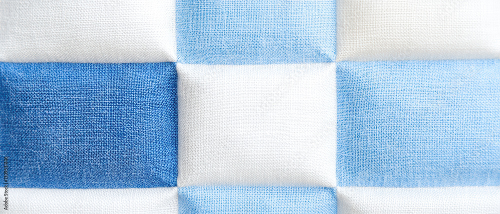 Fototapeta premium Blue and White Checkered Fabric Texture