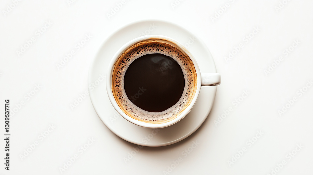 On a white background, a cup of coffee stands alone.
On a white background, a cup of coffee stands alone.