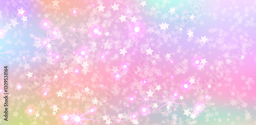 Rainbow princess background, soft pink dawn made in realistic style with clipping mask. Fantasy unicorn sky pearlescent backdrop. Cute unusual holographic wallpaper.