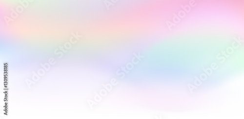 Rainbow princess background, soft pink dawn made in realistic style with clipping mask. Fantasy unicorn sky pearlescent backdrop. Cute unusual holographic wallpaper.