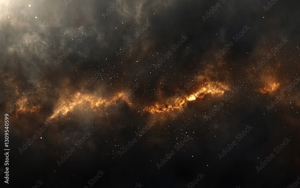 Naklejka premium Fiery nebula with swirling gas and dust.