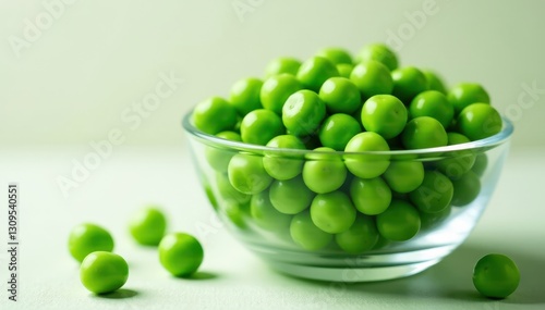 Wallpaper Mural Fresh green peas in a clear glass bowl, side view , farm, freshness, natural Torontodigital.ca