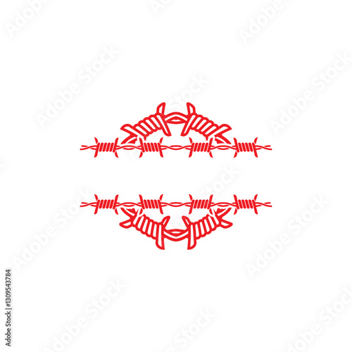 Barbed wire symbol logo icon, vector illustration design