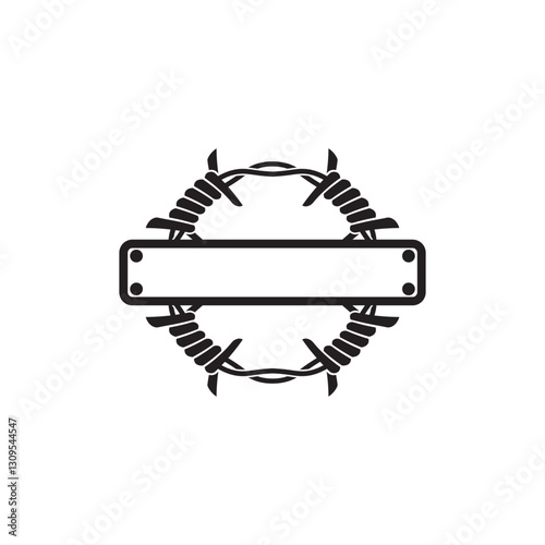 Barbed wire symbol logo icon, vector illustration design