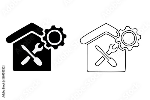 A set of line icons related to construction. Construct, worker, tools, machines, oil, wall, drill, measure, excavator and so on. Vector outline icons set.