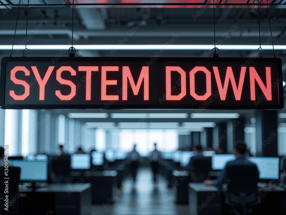 Obraz premium System outage in office