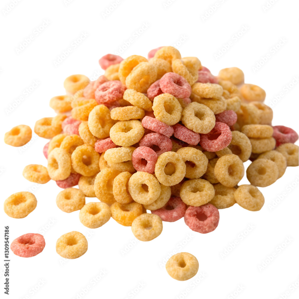 Cheerios cereal corns isolated on transparent background Cheerios cereal corns isolated on transparent background