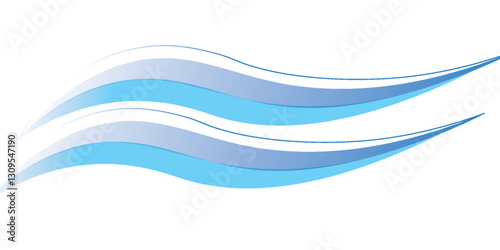 blue wave curve, blue wave angle shape for elements, blue graphic line ribbon, blue. vector