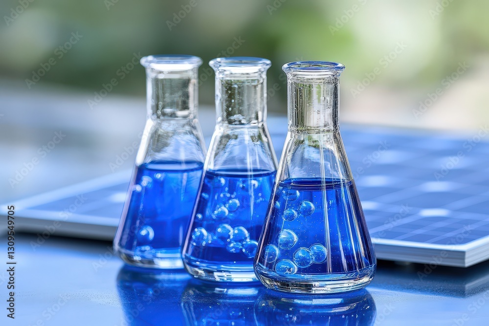 Scientists Conduct Experiments with Colorful Liquids in a Modern Laboratory Setting