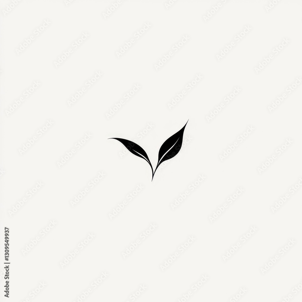Minimalistic logo of sprout, symbol, white background. Minimalistic logo of sprout, symbol, white background.
